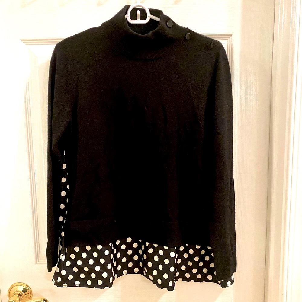 Kate Spade Wool Blend Polka Dot Mockneck Sweater